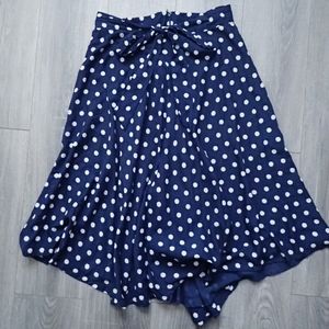 Anthropologie Navy Polka Dot Tandy Skirt